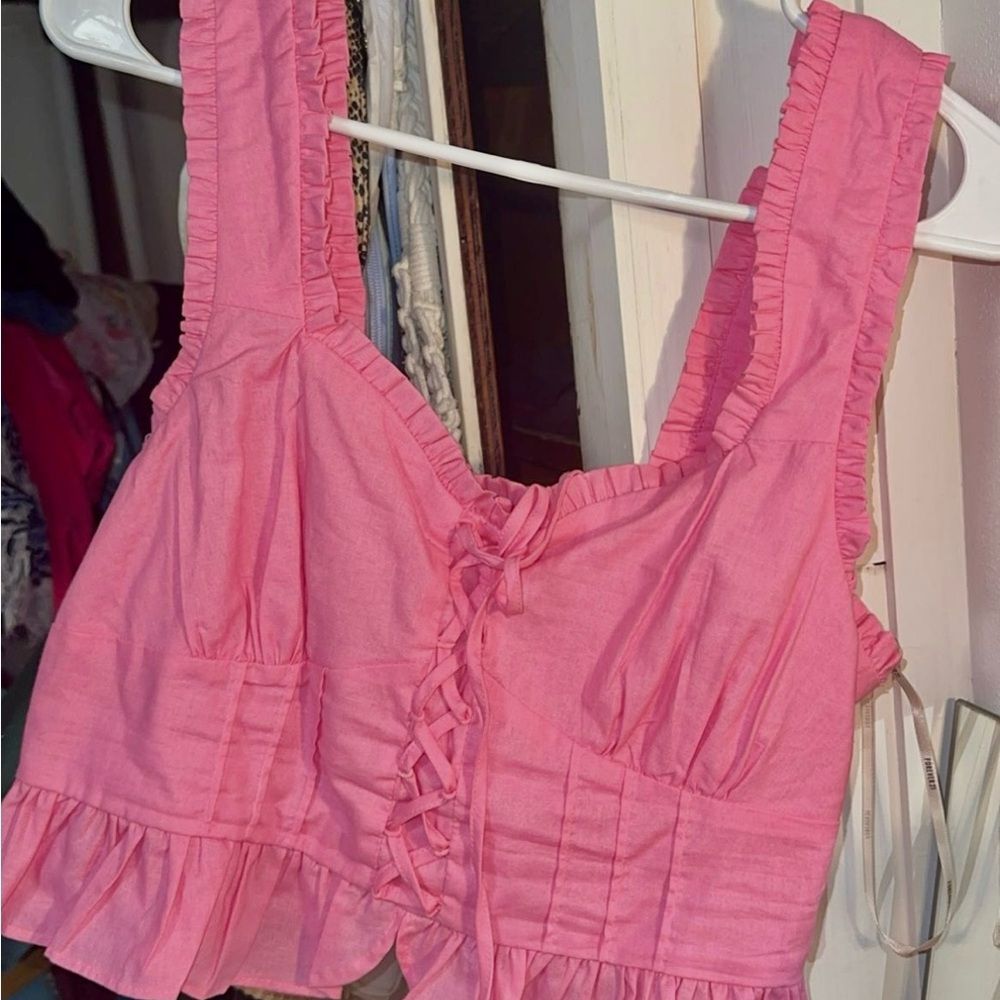 Forever 21 Pink Ruffled Blouse